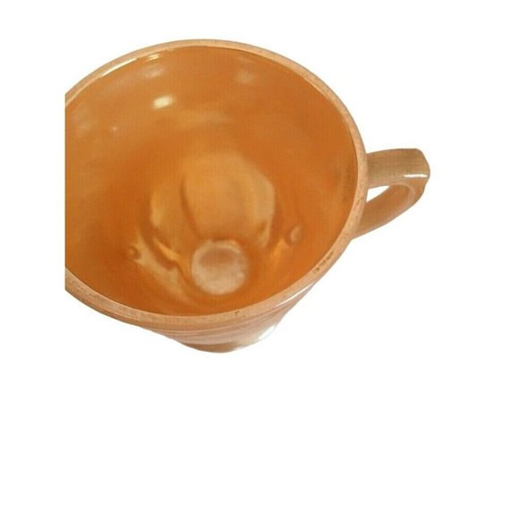 Fire King Peach Laurel Leaf Lusterware Creamer and Sugar Bowl Fire King by Ancho - Picture 5 of 6